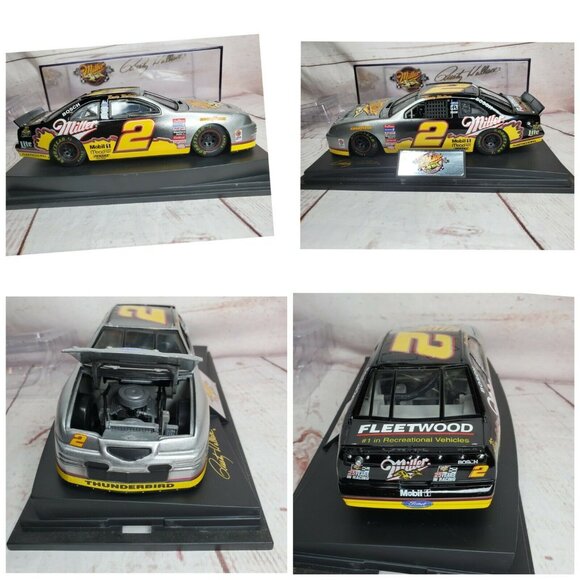 Rusty Wallace Miller #2 Goodyear Diecast Model Race Car with Display Case - Picture 6 of 12